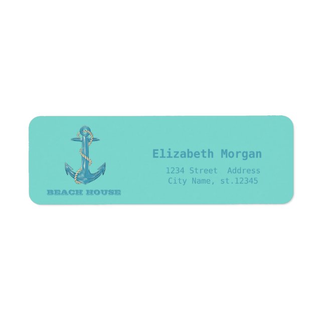 Nautical Beach House,Anchor,Rope,Mint Green   (Front)