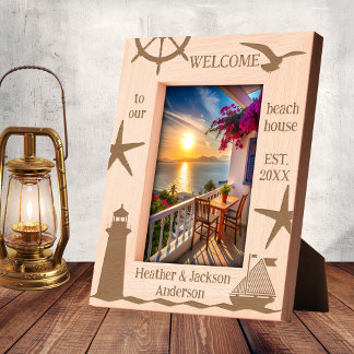 Nautical Beach House Coastal Etched Frames