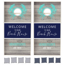 Nautical Beach House Rustic Wood Family Monogram