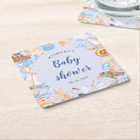 nautical beach illustrations baby shower square pa