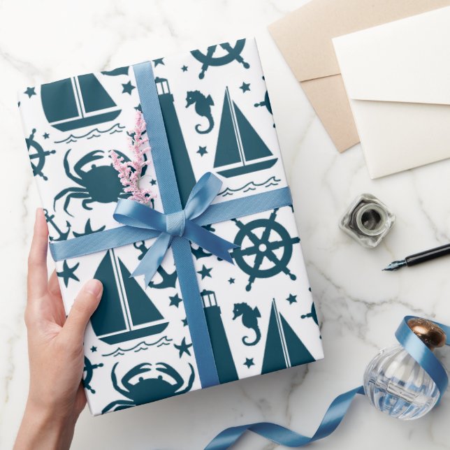 Nautical beach pattern wrapping paper (Gifting)