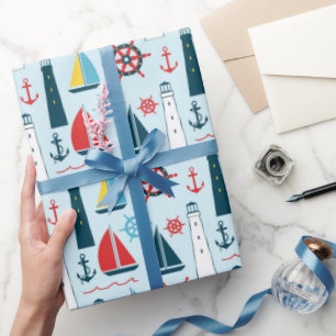 Nautical Beach pattern wrapping paper