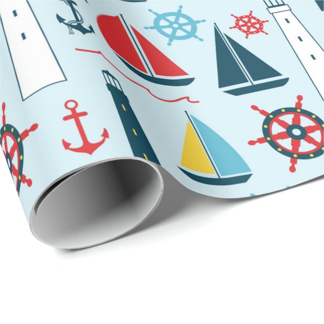 Nautical Beach pattern wrapping paper (Roll Corner)