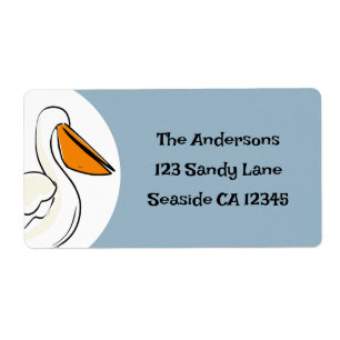 Nautical Beach Pelican Return Address