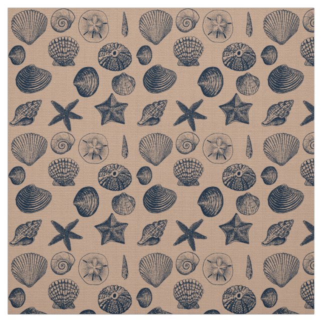 Nautical Beach Shells Fabric (Swatch)