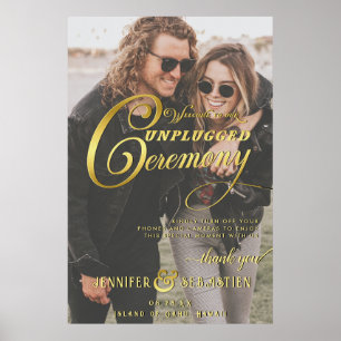 Nautical Beach Unplugged Ceremony Photo Wedding Poster