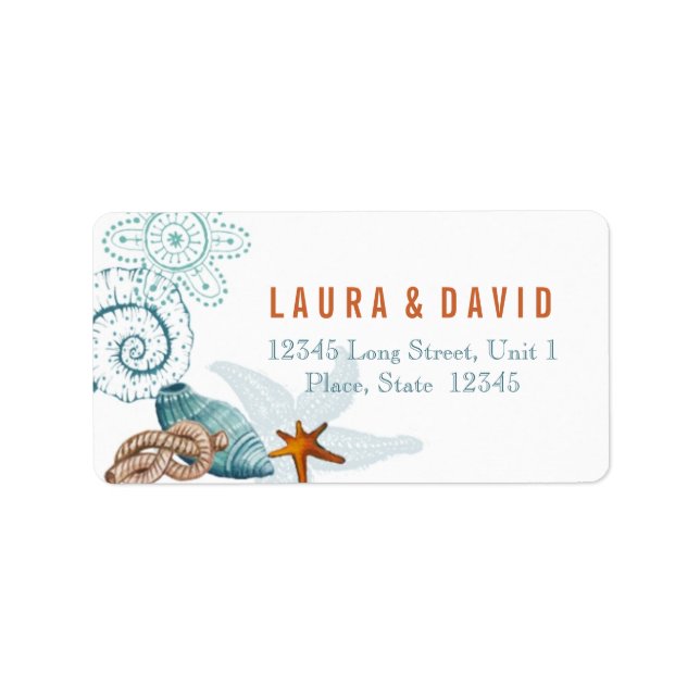 Nautical Beach Wedding | Address Labels (Front)