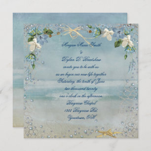 Nautical Beach Wedding Invitation