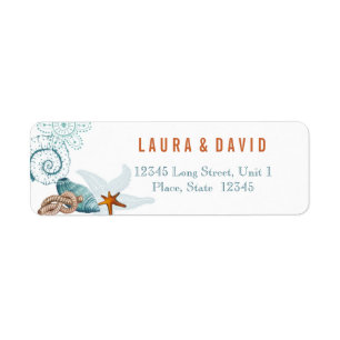 Nautical Beach Wedding   Return Address Labels