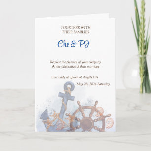 Nautical Beach Wedding Theme Invitation