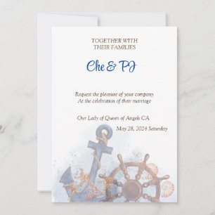 Nautical Beach Wedding Theme  Invitation