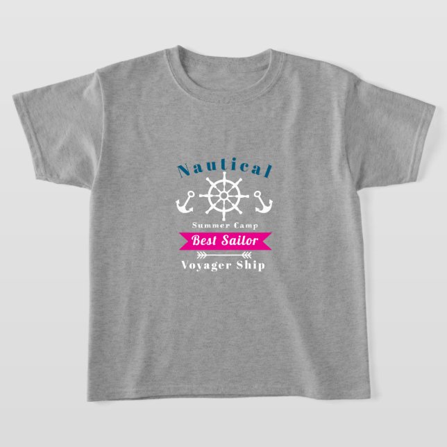  Nautical Best Sailor Grey T-Shirt (Laydown)
