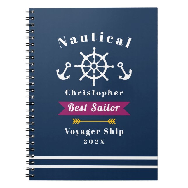  Nautical Best Sailor Navy Notebook (Front)