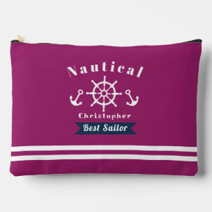 Nautical Best Sailor Wine Red Accessory Pouch