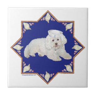 Nautical Bichon Frise Tile