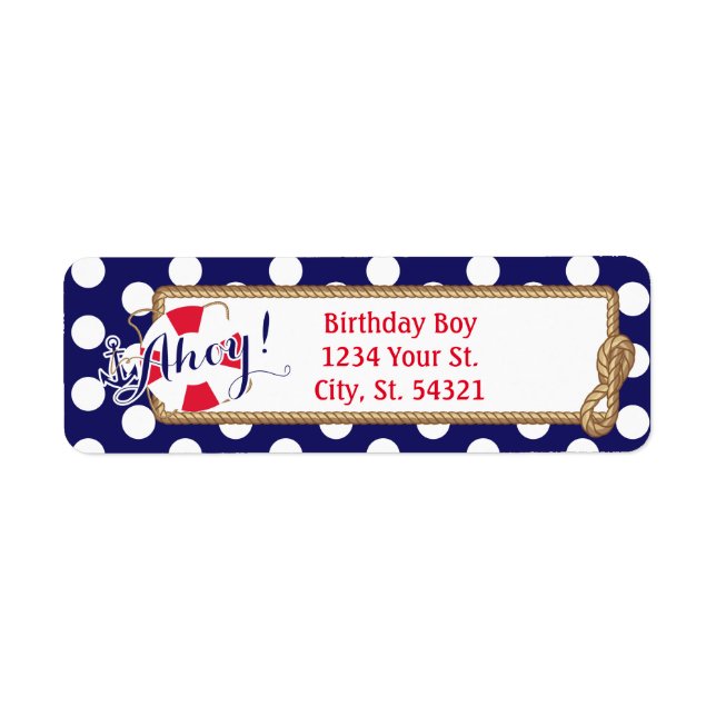 Nautical Birthday Address Labels (Front)
