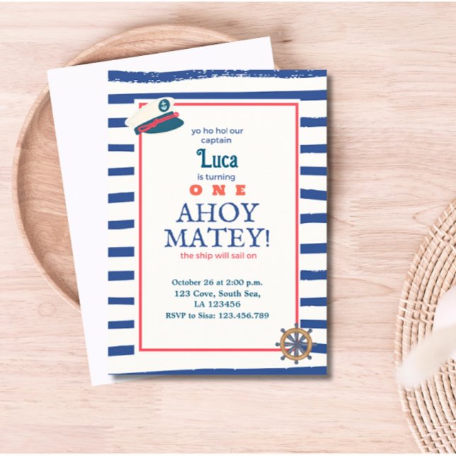 Nautical Birthday Invitation (Nautical Birthday Invitation)