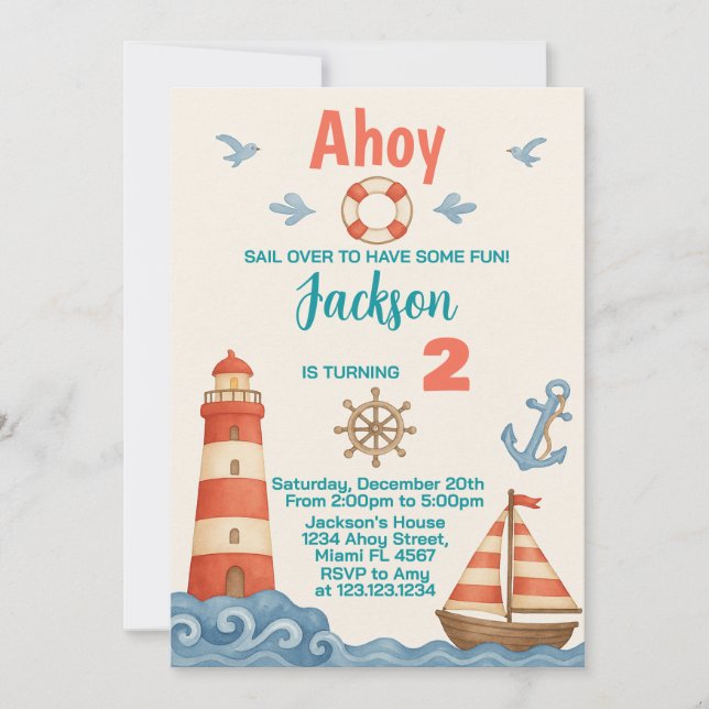 Nautical Birthday Invitation (Front)