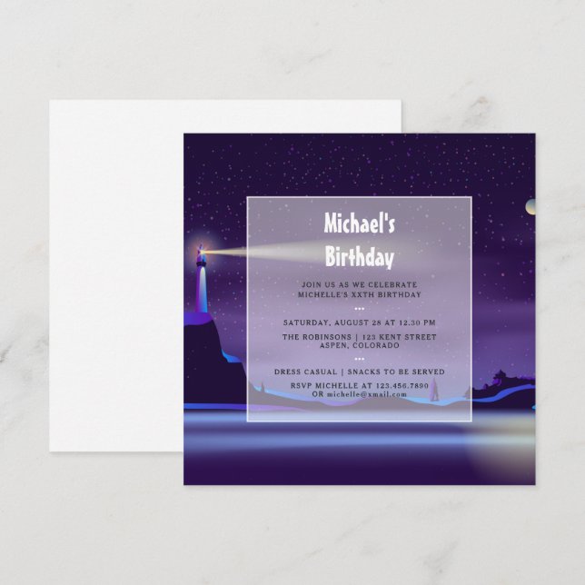Nautical Birthday Party Invitation (Front/Back)