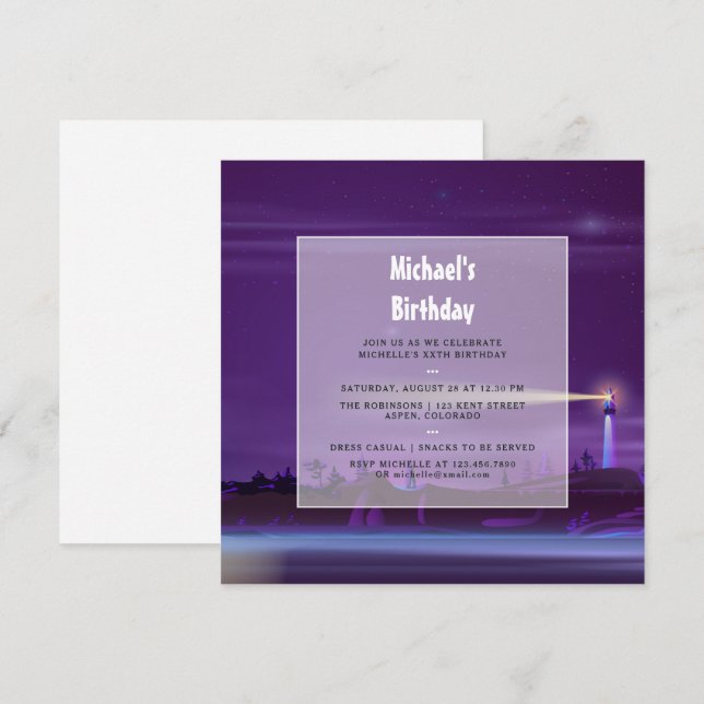 Nautical Birthday Party Invitation (Front/Back)