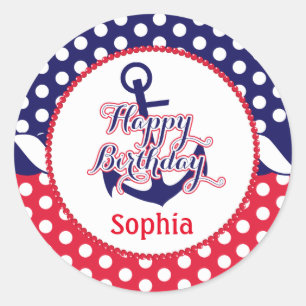 Nautical Birthday Stickers