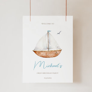 Nautical Birthday Welcome Sign