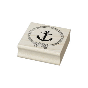 Nautical black anchor/navy ship silhouette rubber stamp