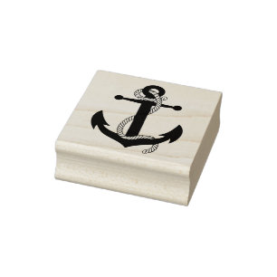 Nautical black anchor/navy ship silhouette rubber stamp