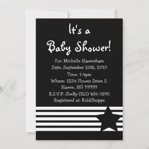Nautical Black and White Baby Shower Invitation
