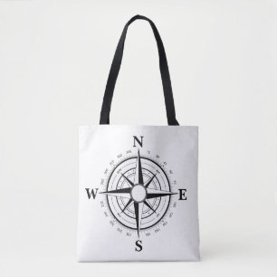 Nautical black ship/boat, compass , bag purse
