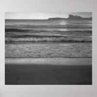 Nautical black & white photograph - beach Seascape