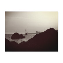 Nautical black & white photograph - boat Seascape