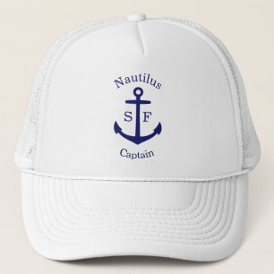 Nautical Blue Anchor Custom Trucker Hat