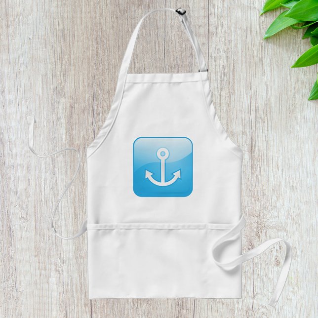 Nautical Blue Anchor Icon Modern Maritime  Standard Apron (Creator Uploaded)