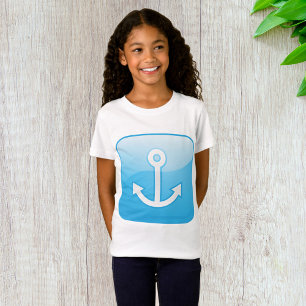 Nautical Blue Anchor Icon Modern Maritime  T-Shirt