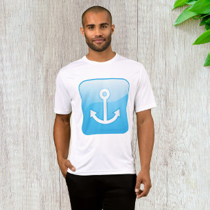Nautical Blue Anchor Icon Modern Maritime  T-Shirt