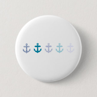 Nautical Blue Anchors Design 6 Cm Round Badge