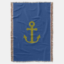 Nautical Blue And Gold Anchor