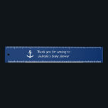 Nautical Blue and White Anchor Baby Shower Favour Ruler<br><div class="desc">This blue ruler has a white anchor on it. You can personalise the text with the honoree's name. This ruler thanks the baby shower guests for coming.</div>