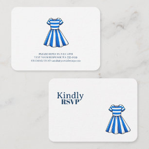 Nautical Blue And White Sailor Dress Party RSVP Enclosure Card