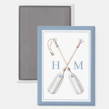 Nautical Blue and White Stripe Boat Oars Monogram