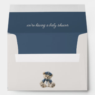 Nautical Blue Baby Bear Baby Shower Envelope