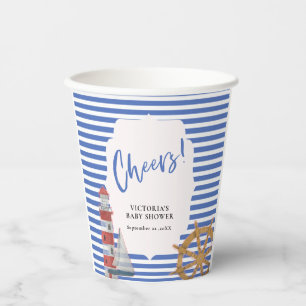 Nautical Blue Baby Shower Paper Cups