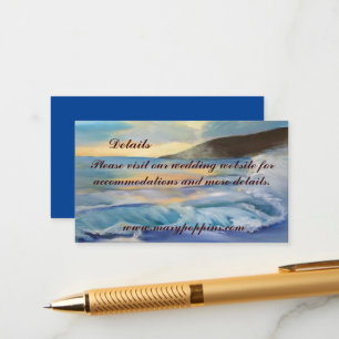 Nautical blue beach sunset thank you enclosure ca card