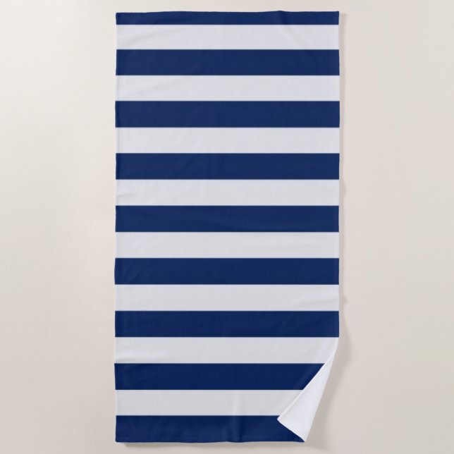Nautical Blue Beach Towel (Front)