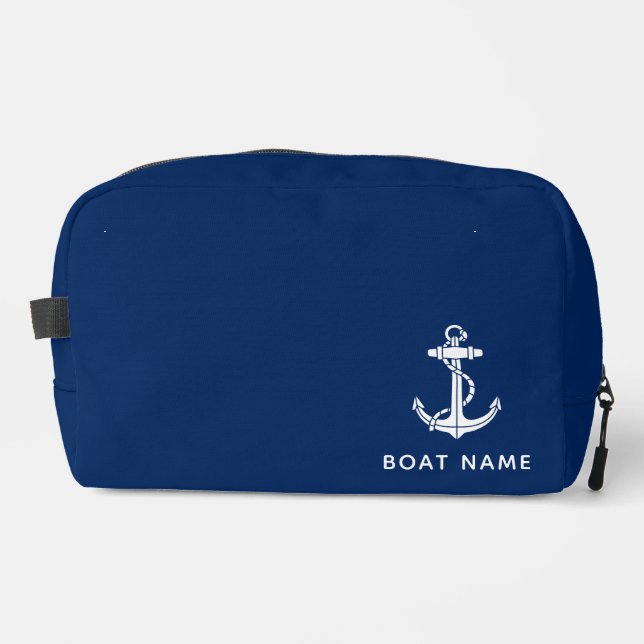 Nautical Blue Boat Anchor Custom Cruise Swag Dopp Kit (Front)