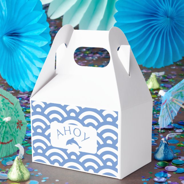 Nautical Blue Boho Baby Shower  Favour Box (Party)