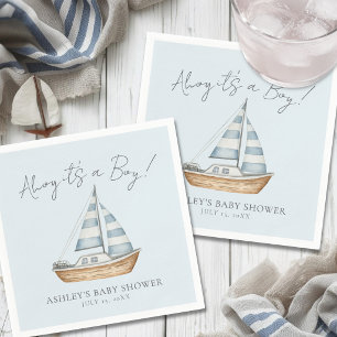 Nautical Blue Boy Baby Shower Napkin