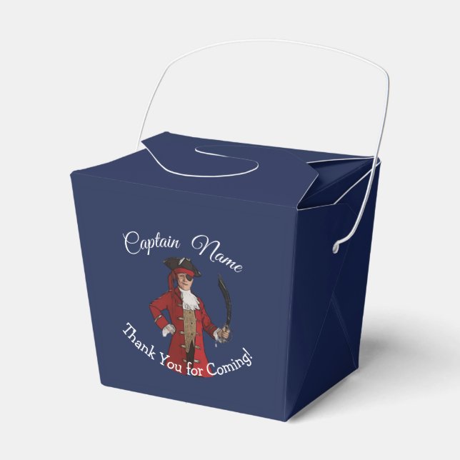 Nautical Blue Boy Party Pirate Favour Box (Front Side)