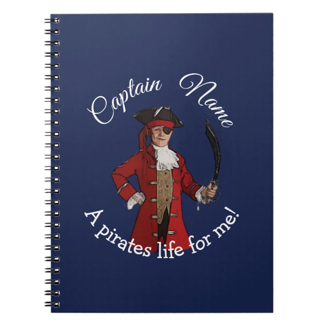 Nautical Blue Boy  Party Pirate  Notebook (Front)
